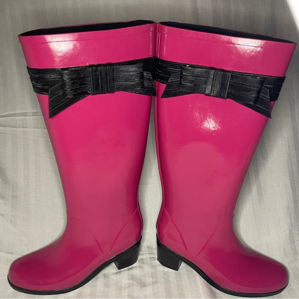 Kate Spade Vibrant Pink Rubber Boots
